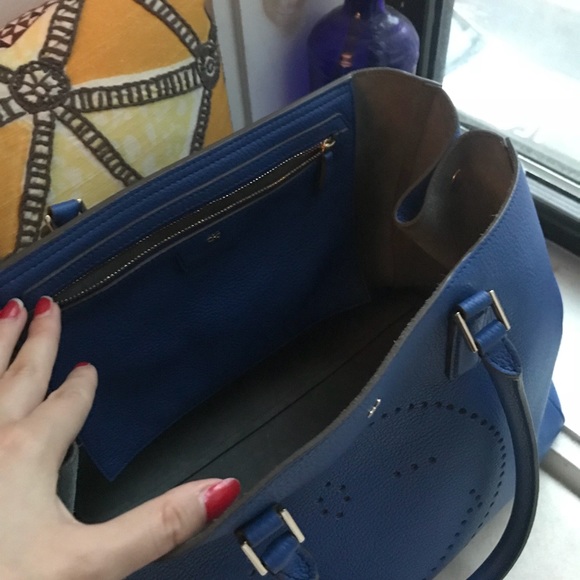 Anya Hindmarch Smiley Dark Blue Circus Tote - Picture 4 of 7